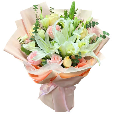 阜阳10朵玫瑰百合混搭，爱是难忘时刻